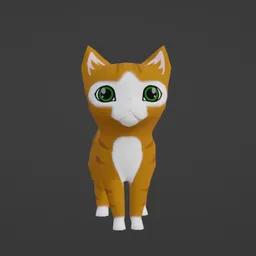 Low Poly Cat Persian