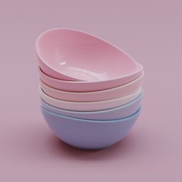 Porcelain Colored Curved Bowl Set