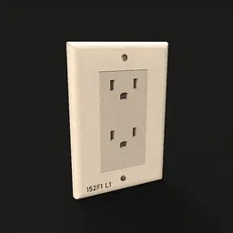 Realistic beige electrical outlet 3D model, optimized for Blender, perfect for game developers and 3D artists.