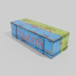 Wood container painted