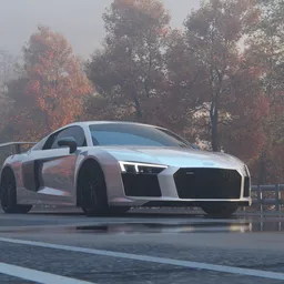 Car in the forest