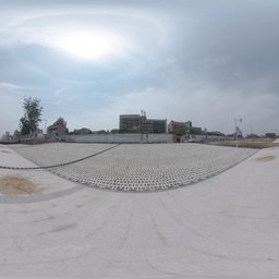 360-degree HDR panorama of a scenic waterfront with cloudy skies for lighting 3D scenes.