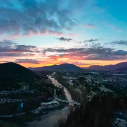 Aerial Sunset Landscape, BC, Canada