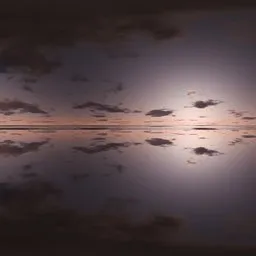 Moody sunset cloud reflection