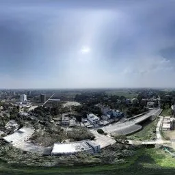 Panoramic Aerial View of Suburban Fields