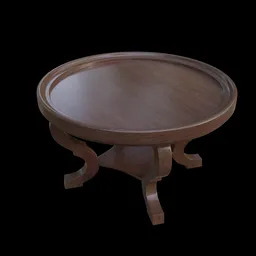 "Get the perfect blend of style and functionality with this circular coffee table from BlenderKit's table category. With a faux wood finish, this photorealistic 3D model is inspired by the arts and crafts movement and features a simple yet elegant design. Created using Blender 3D software, this model is perfect for your next interior design project."