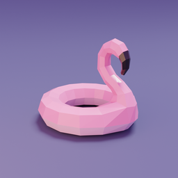 Lowpoly Flamingo Swim Ring
