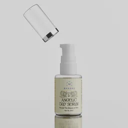 Cosmetics serum bottle white bg