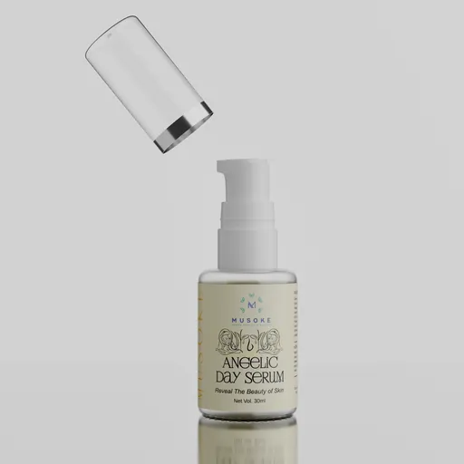 Cosmetics serum bottle white bg