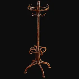 Thonet Style Wooden Coat Rack Ornate