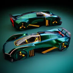 Futuristic Concept Car - Rigged