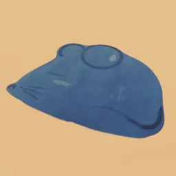 "Get a high-quality water-themed 3D model of a mouse pad with good topology for simulations, created using Blender 3D. Support the creator and enjoy intricate details, including a blue mouse with glasses and a CD cover inspired by Félix Vallotton."