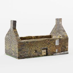 Ruined Farmhouse Low Poly