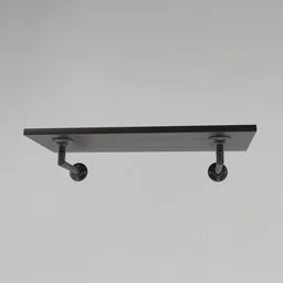 "Black shelving on wheels with a contemporary design, perfect for your 3D scene. Made in Blender 3D software."