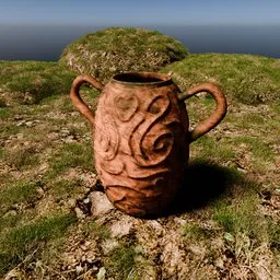 Pottery Big Bucket With Patterns