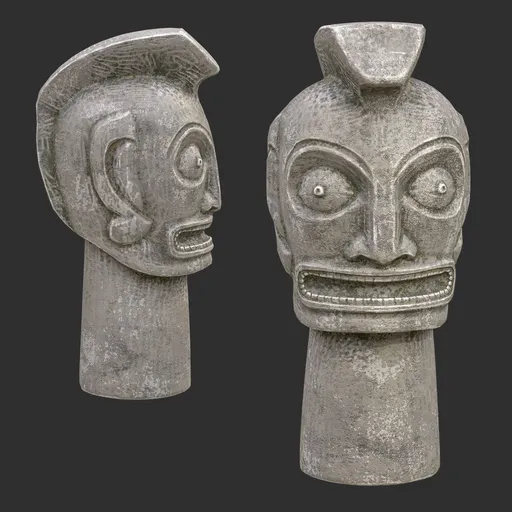 Tiki God Mohawk Warrior Statue Stone