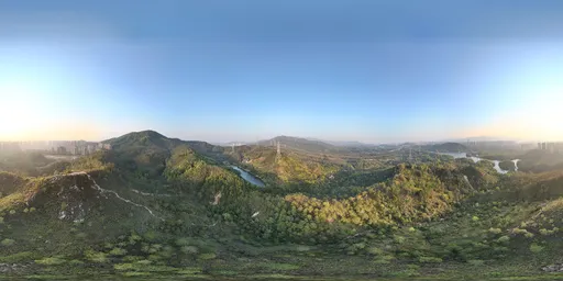 Green tree mountain cloud bluesky
