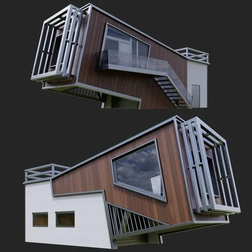 Modern Wood House Cantilever