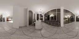 Interior Car Dealer Reception at Night