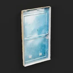 Blue metal doors 3D Scanned