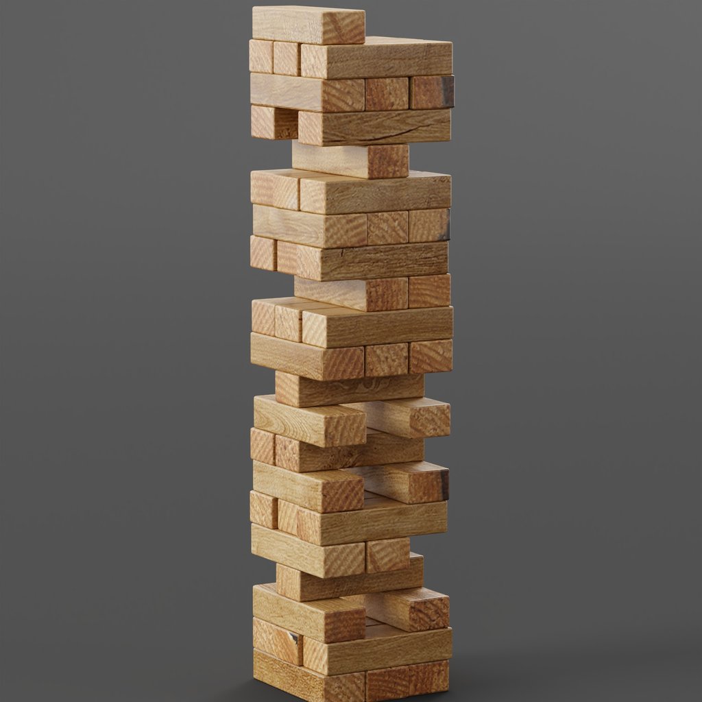 Jenga tower FREE Interior Sculptures models BlenderKit