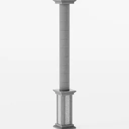 Detailed 3D model of a marble granite column for Blender rendering, showcasing architectural structure design.