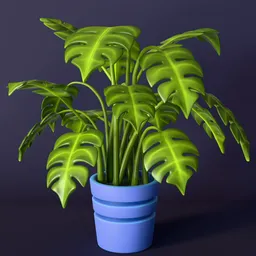 Stylized monstera houseplant