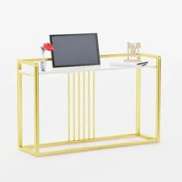 Modern console table in sleek golden
