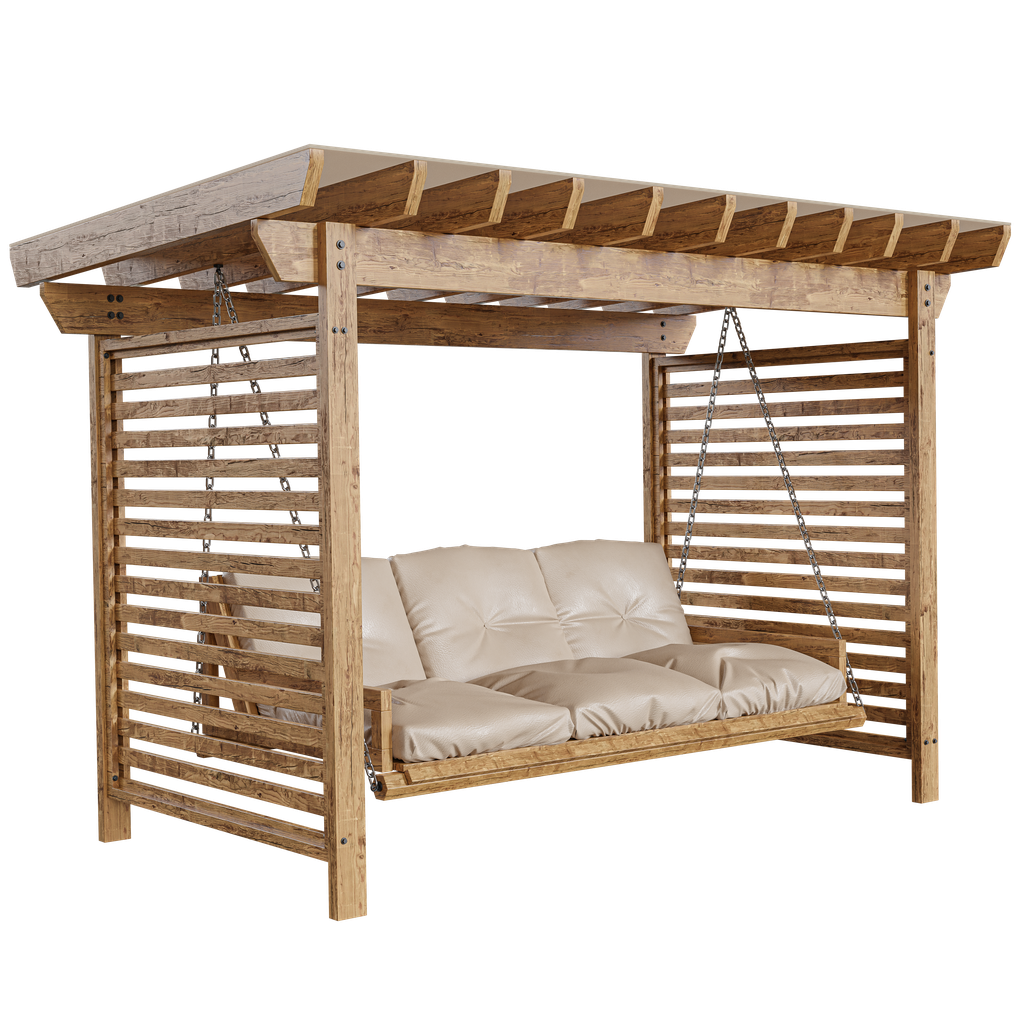 Wooden swing | Benches models | BlenderKit