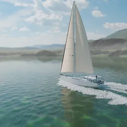 Yacht in the sea near shore