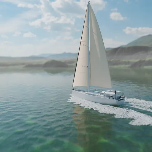 Yacht in the sea near shore