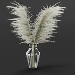Pampass Grass in Glass Vase