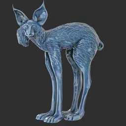Lynx Porcelain Blue statue