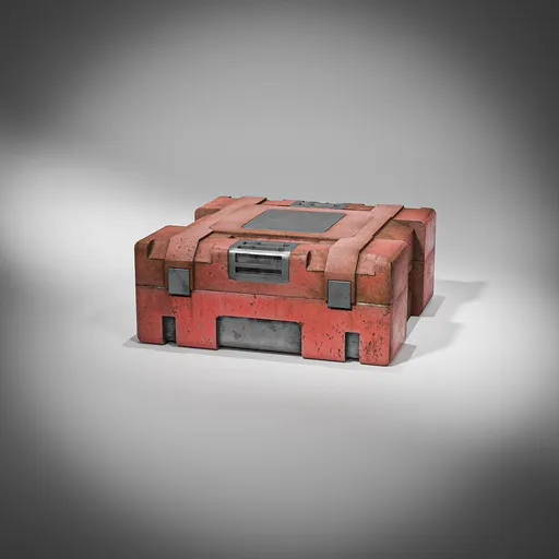 Industrial red metal box