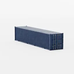 3D shipping container model with procedural textures for Blender, adjustable colors.