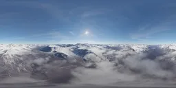 Aerial Snow Mountain Landscape