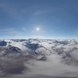 Aerial Snow Mountain Landscape
