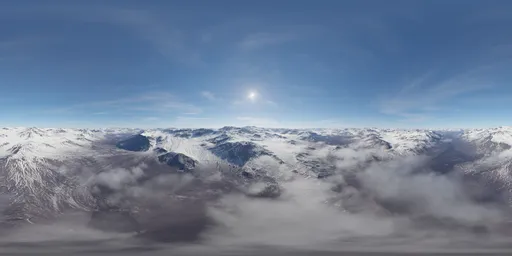 Aerial Snow Mountain Landscape