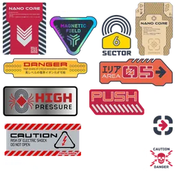 sci-fi decals signs II 4k