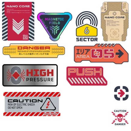 scifi decals signs