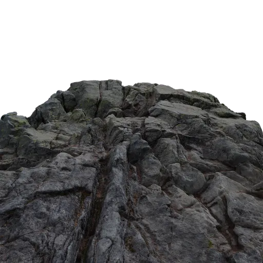 Detailed 3D scanned granite rock model for Blender, high-quality texture, suitable for realistic environment rendering.