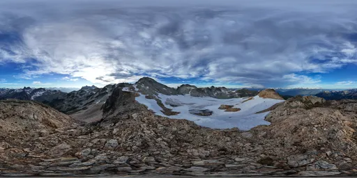 Aerial Mountain Landscape Cloudy Sky