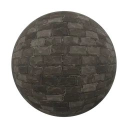 Highly detailed dark rock wall PBR texture for 3D rendering in Blender, with a 4K resolution.