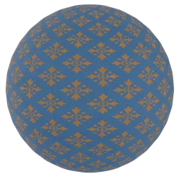 Blue and Gold Brocade Fabric