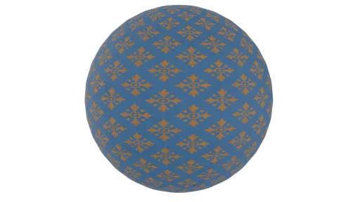 Blue and Gold Brocade Fabric
