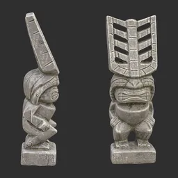 Tiki God Totem Obelisk Statue Stone