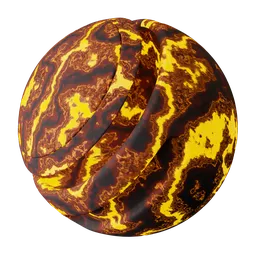 High-quality PBR procedural lava material rendering for Blender 3D artists, suitable for liquid simulations and effects.