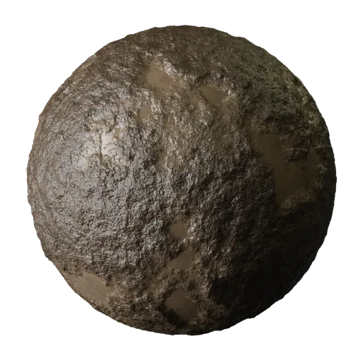 Highly detailed procedural mud texture for 3D Blender PBR material asset with natural dirt appearance for realistic rendering.