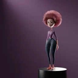 Animated Stylized Girl Scene