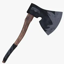 "Explore our stunning 3D model of an Axe crafted in Blender 3D. This sculpture features a black handle, stylised textures and a dark and horrifying vibe perfect for fantasy or horror game themes. Get your hands on this unused but official design today!"